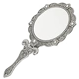 Miroir avec poignée : ce miroir de poche pratique est un merveilleux choix de pour les femmes, les amis, la famille, les collègues et plus , miroir à main vintage