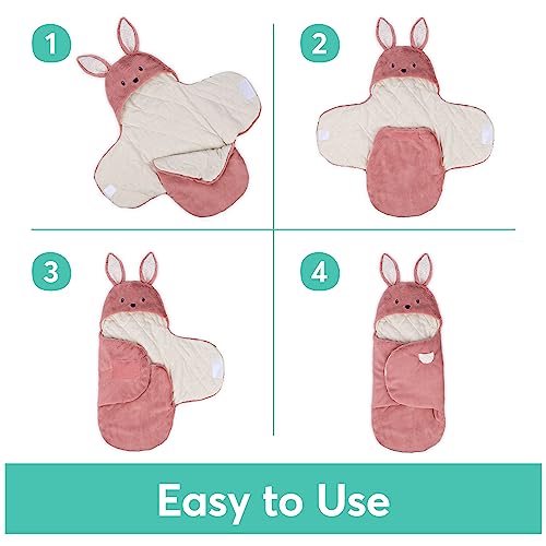 Gund Baby Oh So Snuggly Bunny Blanket Wrap, Plush Hooded Baby Blanket Wrap For Newborns, Pink/Cream, 26” #TOP2