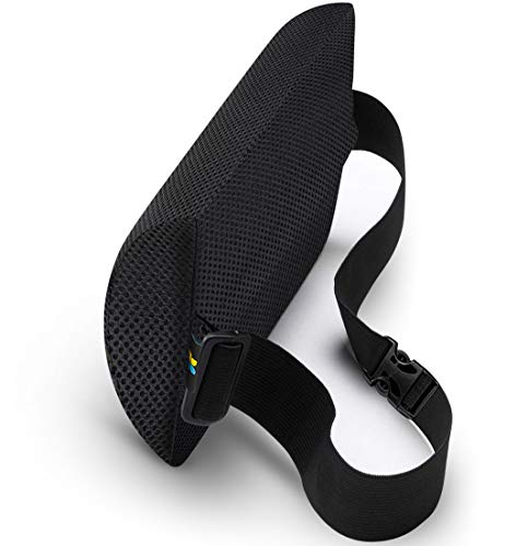 Lumbar Support Pillow Memory Foam Lower Back Cushion with Adjustable Straps Perfect For