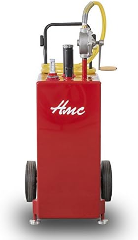 HMC Wheeled Gasoline Caddy - 30-Gallon, Polyurethane Hose, Bi-Directional Pump, Red, Model GC-30R