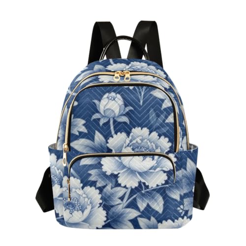 Sac à dos Wudan imprimé floral S-M : un design soigné en toile robuste pour toutes vos courses