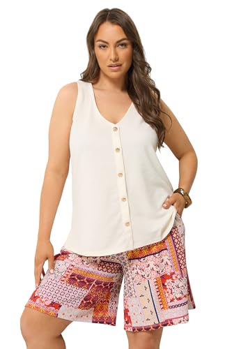 Image of Yours Curve Pink Mosaic Print Crinkle Shorts - Women's - Plus Size Curve