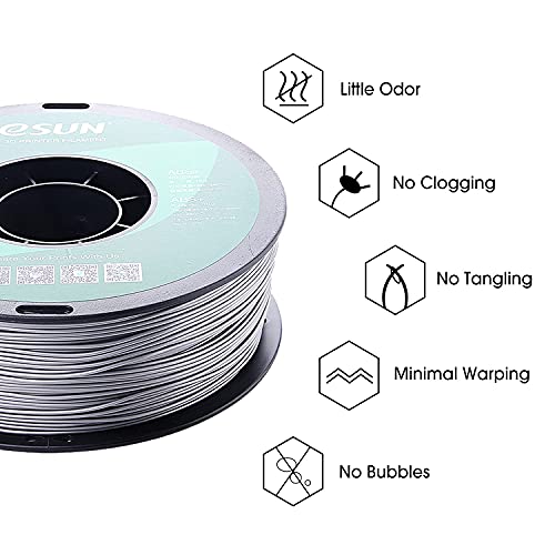 Esun 1.75Mm Gray Abs+ 3D Printer Filament 1Kg Spool (2.2Lbs), Gray #TOP3
