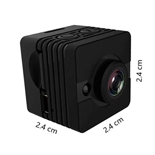 Mini Câmera Espiã Multifuncional Preta Full-HD 1080p 12MP DVR Automotivo V. Noturna Det Movimento Su