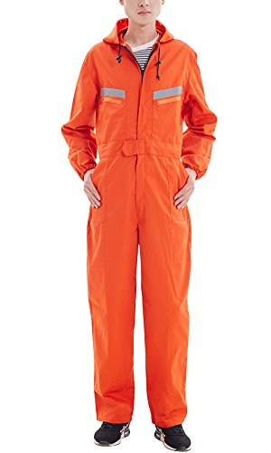 Nideen - Mono de trabajo a prueba de polvo para hombre y mujer - Naranja - L (cintura 33/35')
