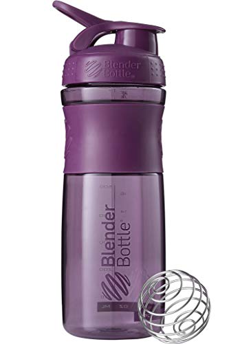 BlenderBottle SportMixer Tritan Grip Shaker Bottle, Plum/Plum , 28-Ounce