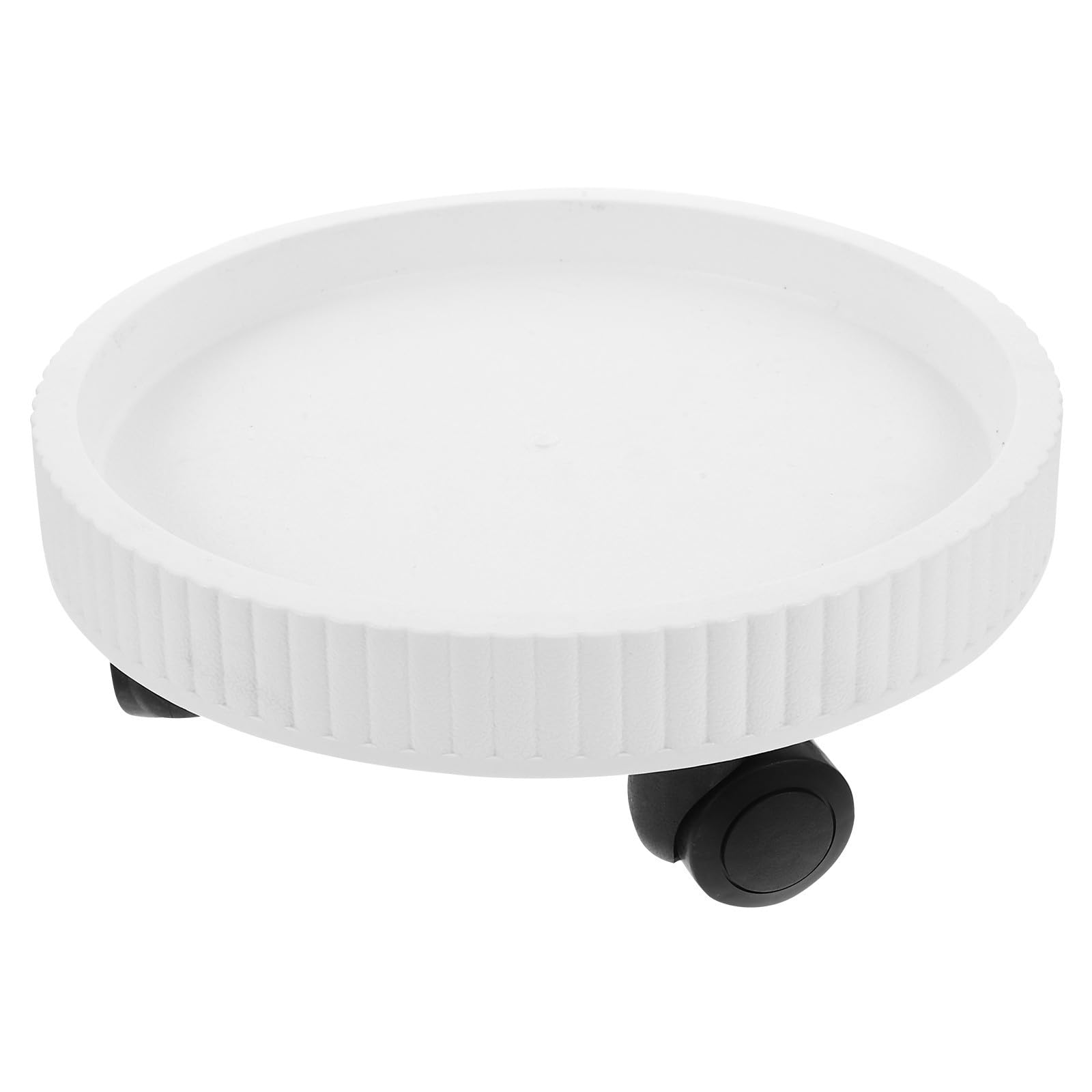 Support de pot de fleurs plastique blanc Garneck avec roulettes de jardin
