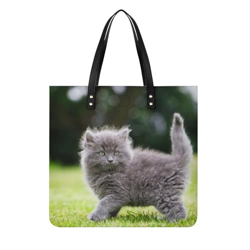 Sac à main shopper chaton imprimé original et grand volume de rangement