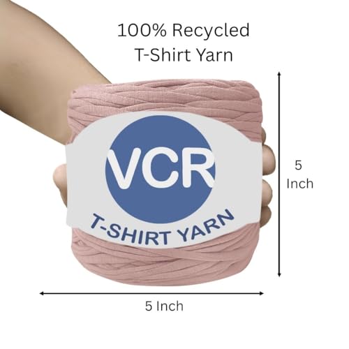 Image of VCR Soft Mauve Big T-Shirt Yarn, 100 Meters Length, Recycled & Fashionable Craft Yarn, Pack of 1, Suitable for Crochet, Knitting & DIY Bags, Baskets, Cushions & Home Decor Projects