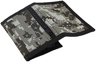 RFID Slim Camouflage Wallet for Kids/Trifold Wallets for Men/Mini Trifold Coin Purse with Zipper for Kids (Dark Grey Mosaic)