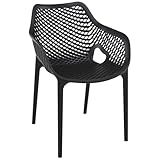 Compamia Air XL Outdoor Patio Dining Arm Chair in Black (Set of 2)