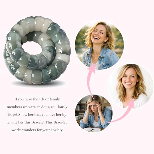 Image of Fidget Bracelet for Women Natural Bodhi Seeds Beaded Anxiety Stress Bracelets Zen Fidget Stretch Bracelets Alleviate Protection Healing Bodhi Jewelry Gifts for Women Men