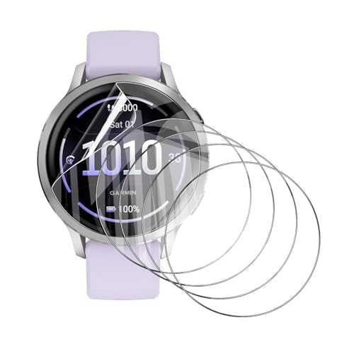 Natbok 5 Stück Schutzfolie für Gamin Venu 4 / Venu 3S 41mm Fingerabdruck-ID Unterstützen HD Displayschutzfolie Anti- Kratze Bläschenfrei Weich Flexible TPU Displayschutz für Gamin Venu 4