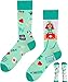 TODO Lustige Socken Damen und Herren, Coole Socken mit Motiv - Bunte, Mehrfarbige, Verrückte (39-42, Krankenschwester)