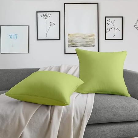 Image of Premium Polyester Fiber Cushion Fillers - Pack of 2 Pcs | 18 x 18 Inches | Sage| Cushions, Sofa Pillow, Cushion for Sofa, Cushion for Bed, Decorative Pillow, Pillow for Support