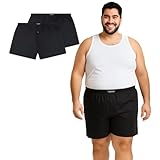Bigdale Pack Calzoncillos Hombre Boxer Tejidos A Cuadros | Boxers para Hombres Tallas Grandes 3XL-10XL | Calzoncillos Hombre Algodon 100%| Fácil de cuidar, Planchar, Transpirable | Negro, 6XL