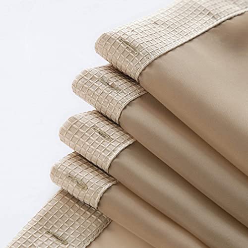 Waffle Weave Shower Curtain With Fabric Snap In Liner Set With Mesh See Through Top Hotel Quality White Shower Curtain Bathroom Curtain Shower Curtain Set 70 X 72 Inch Long Shower Curtain In Mocha #TOP5