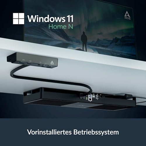 ARCTIC ARCTIC Senza 5700G - Passiv gekühlter, lautloser PC zur Montage unter dem Tisch, Windows 11 Home, AMD Ryzen 7 5700G, 8 Cores, 3,80–4,60GHz, 32 GB DDR4 RAM, 1 TB M.2 SSD, 2.5G LAN, USB3.2, BT 5.3 - Zusatzansicht 10 | AMD-Mini-PCs