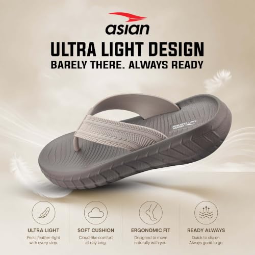 Image of ASIAN Safari-14 Men's Stylish Flip Flops | Lightweight Comfort, Soft Cushion Feel, Durable Grip, Perfect for Home, Outdoors