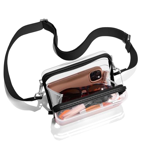 Image of Away Stadium Bag, Stadium-Approved Clear Purse & Crossbody Bag | Clear Stadium Bag for Concerts, Festivals and Sports Events, Compact 5 inch x 3 inch x 7 inch Crossbody Design