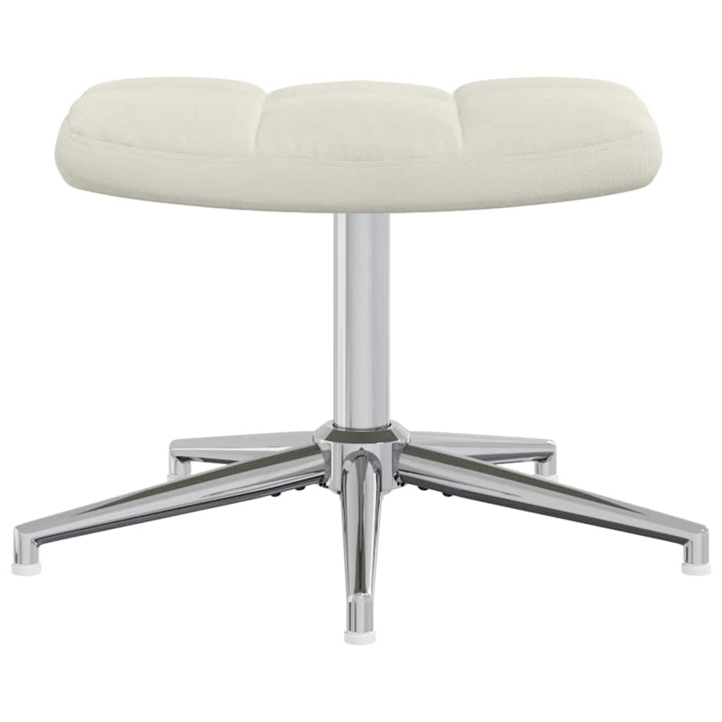 Silla de relajación (terciopelo blanco crema), diseño de taburete giratorio de 360º, 62 x 68 x 98 cm, silla de lectura cómoda con estructura de acero, para salón, dormitorio, oficina
