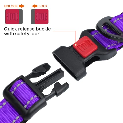 Image of Taglory Reflective Extra Large Dog Collar, Comfortable for Safe Night Walks