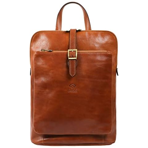 Time Resistance Leather Backpack Convertible to Shoulder Bag Full Grain Real Leather Travel Satchel Rucksack Cover