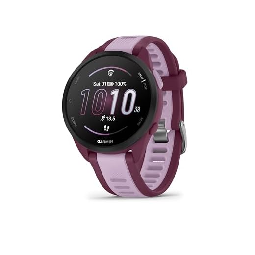 Garmin Forerunner 165 with Music, 43mm GPS running smartwatch, lightweight, AMOLED touchscreen, advanced training & insights, safety & tracking features, up to 11 days battery life, Berry