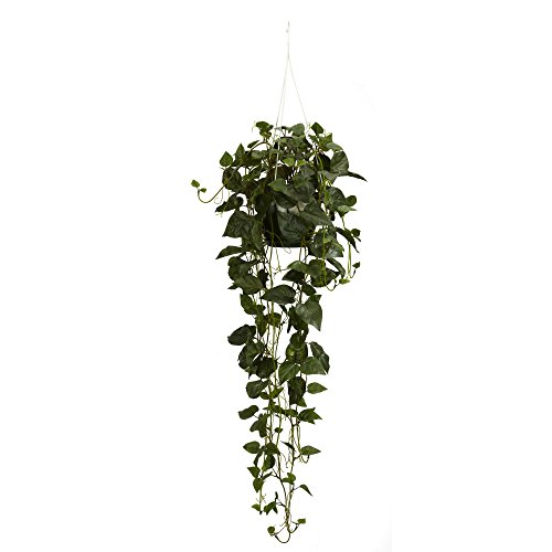 Nearly Natural Philodendron Hanging Basket Silk Plant