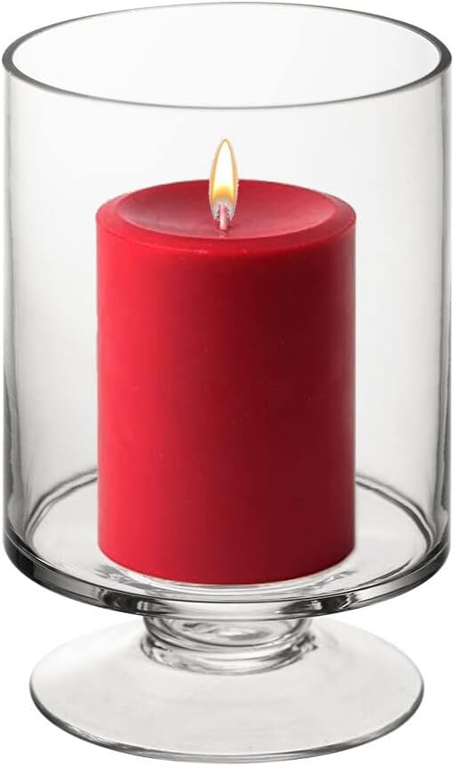 Glass Hurricane Pillar Candle Holder