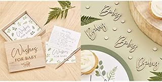 Ginger Ray Botanical Baby Shower Advice Cards & Keepsake Box Wood