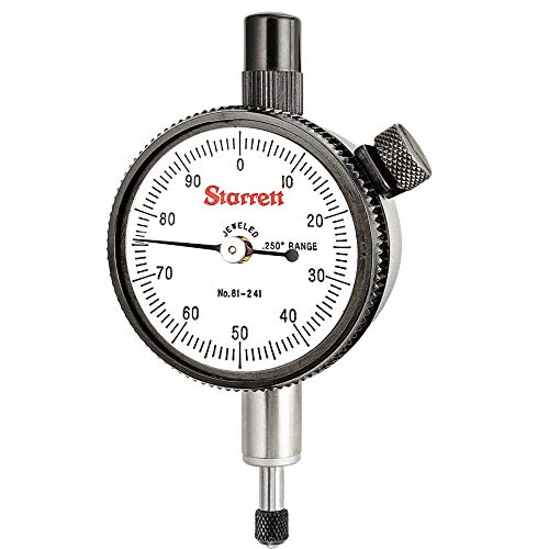 Reloj comparador Starrett 81-241j de alta precisión con lectura clara de 0-100 y esfera blanca