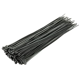 Gocableties Black Cable Ties, 300mm x 3.6mm, Pack of 100, 12″ Premium Nylon Zip Ties, Multi-Purpose Plastic Tie Wraps, Secure Self-Locking Mechanism, for Home, Garden, Office and DIY