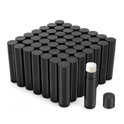 Agatige 100PCS 5ml Empty Lipstick Tube, Portable Plastic Black Lip Balm Tubes Chapstick Tubes Lip Balm Containers for DIY Cosmetic Lip Gloss, Lip Balm