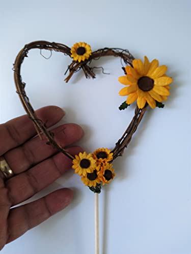 Sunflower Cake Topper For Wedding Party, Autumn Baby Shower, Engagement Parties #TOP1