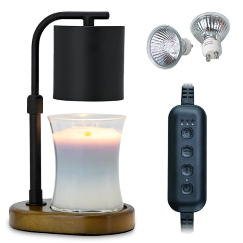 Eandisom Candle Warmer, Candle Lamps for All Jar Candles, Compatible with Yankee Candle Large Jar, Metal, Candle Warmer Round Black