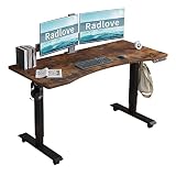 Radlove Electric Standing Desk, 55 x 30 Height Adjustable Computer Desk Sit Stand Desk Home Office D