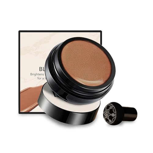 Foundation Cushion, Moisturizing Concealer BB Cream Face Makeup Foundation Brighten Long-Lasting, Waterproof, Even Skin Tone,Mushroom Head Air Cushion CC Cream, (Dark skin tone, 1)
