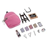 vitrine miniature ecole ancienne Ensemble d'étude complet : comprend un tableau noir, une règle, des livres, une palette, du papier et un flacon à crayons, couvrant les outils d'apprentissage , des mini fournitures scolaires, des bureaux d'école miniatures