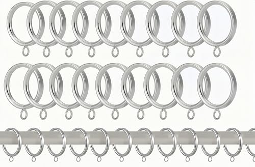 XHLTTBD 40 Pack 1.25 Inch Inner Diameter Satin Nickel Curtain Rings - Heavy Duty Iron, Fits 1.0-1.2 Inch Thin Rods, Non-Drill, Smooth Glide, Rust & Fingerprint-Proof (No Hooks) by XHLTTBD - Used condition - US$23.25
