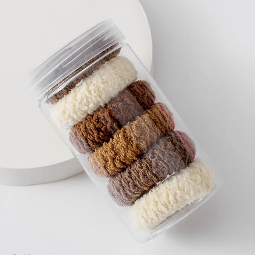 Image of 6-Pack Thick Hair Ties for Women, Seamless Hair Elastics, Non-Slip Ponytail Holders, Elastic Hair Bands for Everyday Use