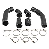 GESEXI 3.5’’ Stainless Steel intercooler pipe boot kit Compatible with 13-18 Dodge Ram 6.7 6.7L Cummins Diesel - Black