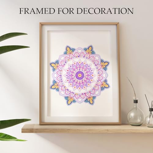 Mandala Coloring Book for Adults Relaxation, 24 Patterns Adult Coloring Books for Women Stress Relief, Inspirational Gift for Women & Men, Spiral Bound Mindfulness Coloring Book, Single-Sided Print - Image 5