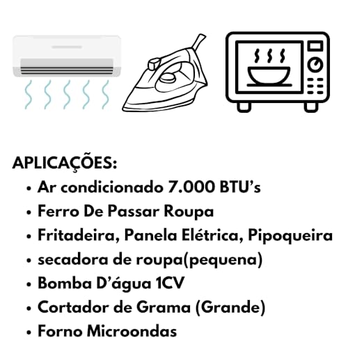 Transformador 2000VA 110v/220v 220/110v Blindado Tripolar 1400W para Ar condicionado 7500BTUs, Secad