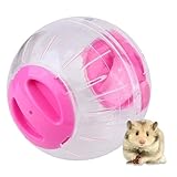 Hamsterball, Ø 12cm Hamster Laufball Hamsterball Übungsball Sportball Kunststoff Rolle Kugel Laufkugel Joggingball Kleintiere Spielzeug für Hamster Ratten Rennmäuse (Rosa)