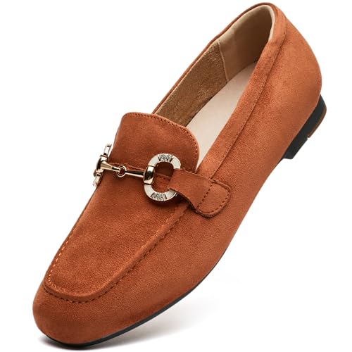 Image of DeYashopin Womens Loafers Shoes Fashion Low Heel Slip on Shoes Comfortable Driving Flats