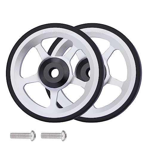 2pcs Folding bike 60mm easy wheel for brompton easywheel aluminum alloy (silver)