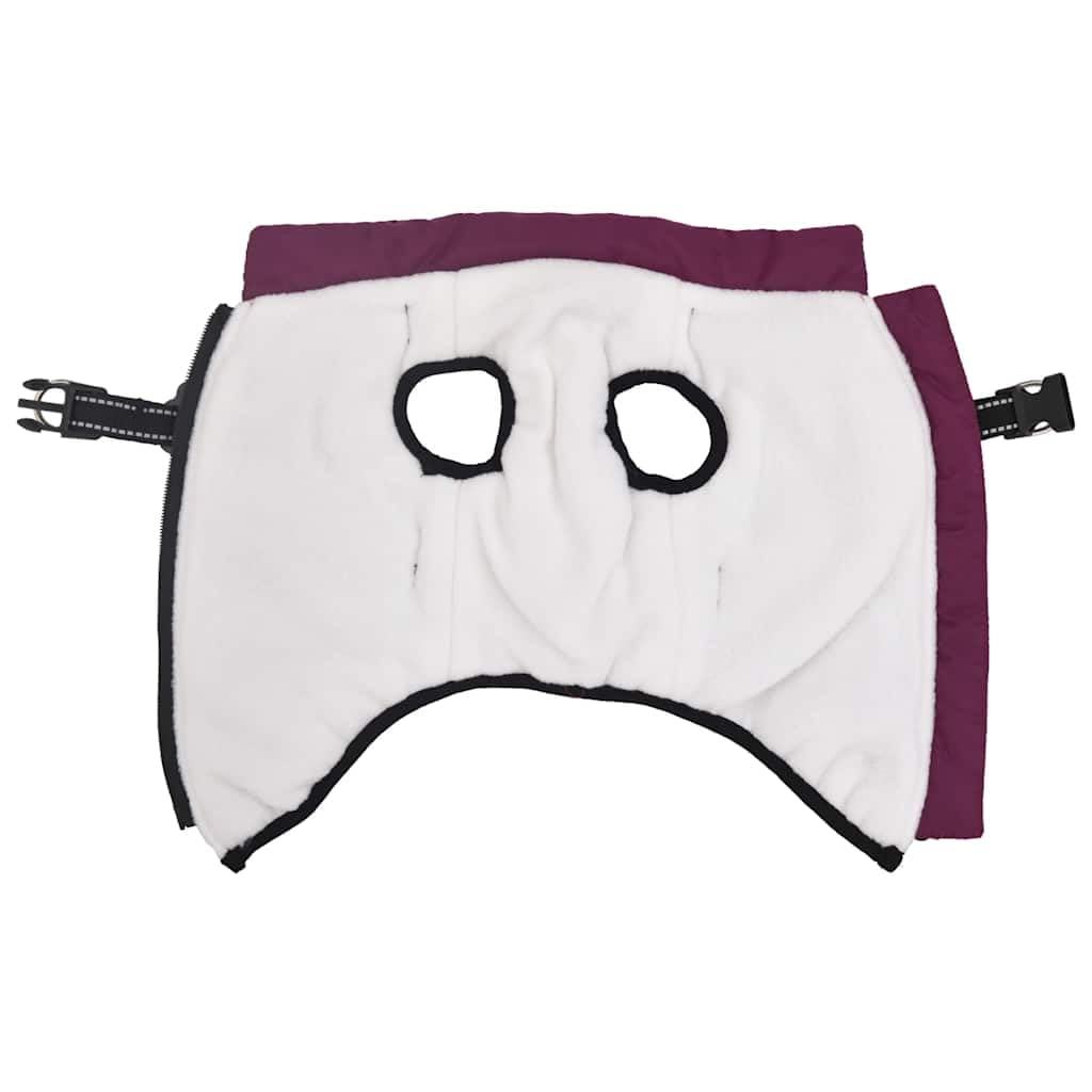 Abrigo para perro con arnés impermeable reflectante, ropa para perro para invierno, otoño, nieve, paseo, forro polar, ajustable, cómodo, morado, L24 con cremallera y anillo D