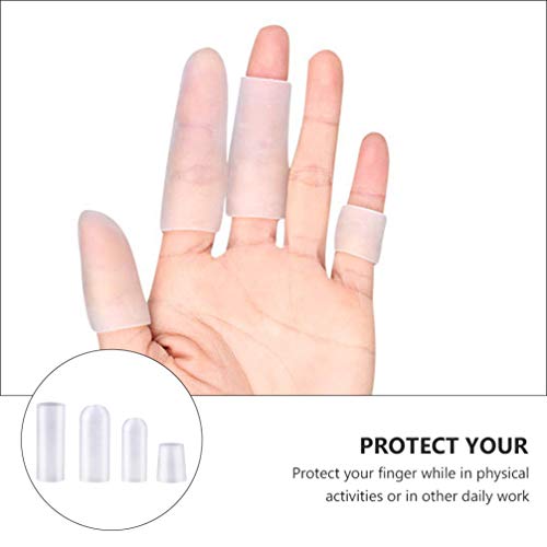 ARTIBETTER 4Pcs Dedeiras Dedo Almofada Claro Mangas Dedo Cuttable Tubos Toe Gel Protetores de Milho