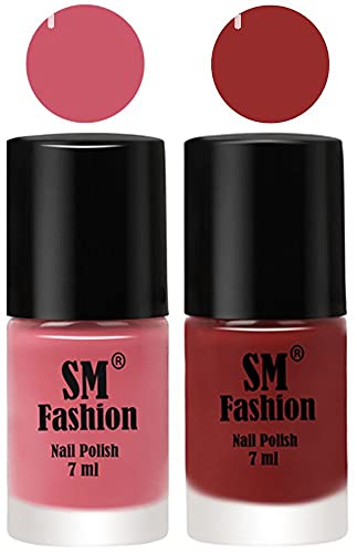 Image of Long Lasting Nail Polish | Nail Paint Combo 7 ml Each) - Set of 2 Nude Pink-Jam